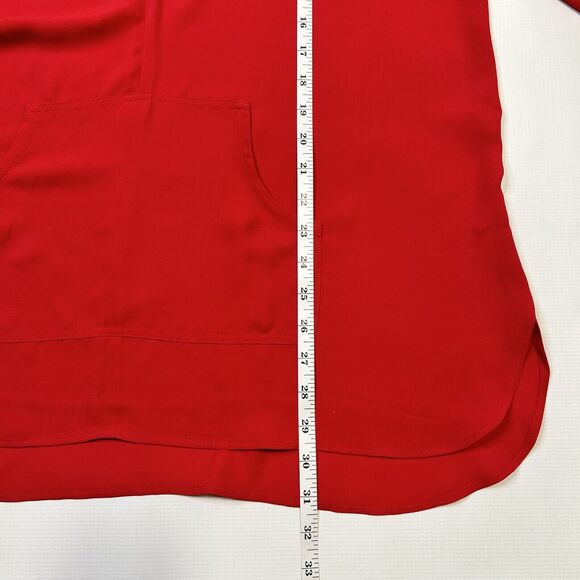 Soft Surroundings Hoodie Blouse Women's Large Zip Red Oversized Sporty Preppy - Picture 12 of 13